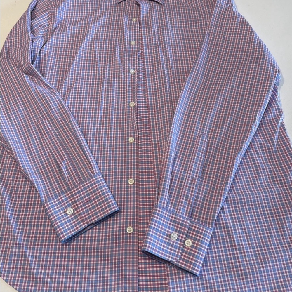 Peter Millar Blue and Pink Casual Button Down Shirt - Picture 3 of 7